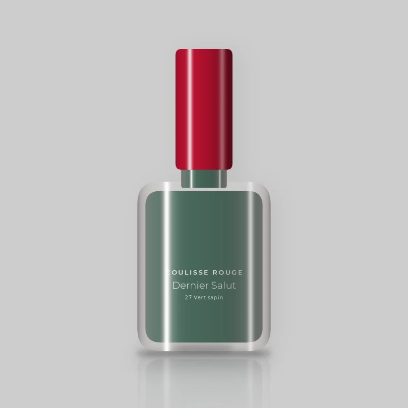 Vernis à ongles ultra-couvrant Dernier Salut – Coulisse Rouge, flacon 10 ml, teinte 27 Vert sapin