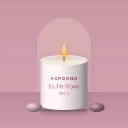 Bougie parfumée Bulle Rose au pamplemousse 300 g | Sopoong