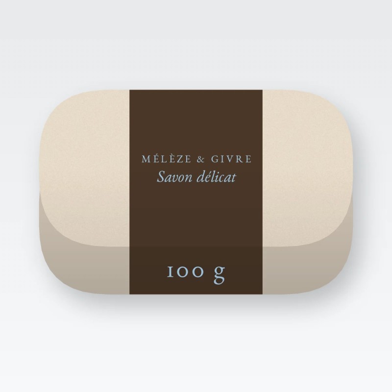 Savon délicat à l'argile verte – Mélèze & Givre, pain 100 g