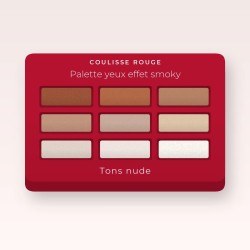 Palette yeux effet smoky à l'huile de raisin – Coulisse Rouge, 9 × 1 g, teinte Tons nude