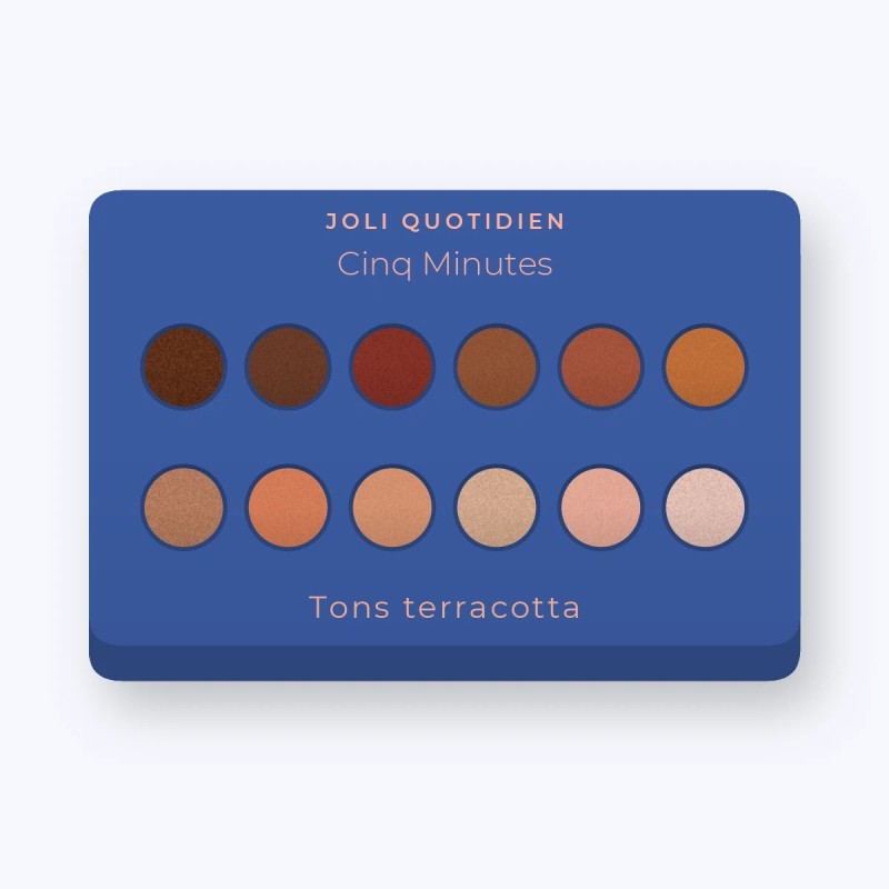 Palette yeux résistante à l'eau Cinq Minutes – Joli Quotidien, 4 × 1,2 g, teinte Tons terracotta