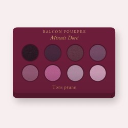 Palette yeux harmonieuse Minuit Doré – Balcon Pourpre, 4 × 1,2 g, teinte Tons prune