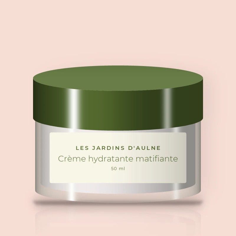 Crème hydratante matifiante à l'huile de noisette – Les Jardins d'Aulne, pot 50 ml