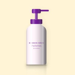 Fond de teint sublimateur Paillettes – Bonbon Néon, flacon-pompe 35 ml, teinte 20 Ambre