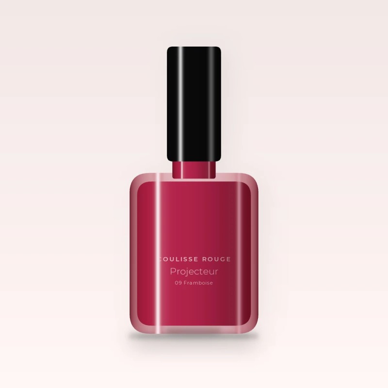 Vernis à ongles Projecteur à l'acide hyaluronique – Coulisse Rouge, flacon 12 ml, teinte 09 Framboise