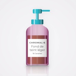Fond de teint léger à l'allantoïne – Chromalie, flacon-pompe 35 ml, teinte 18 Caramel