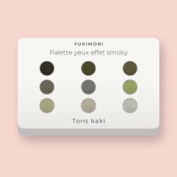 Palette yeux effet smoky à la poudre de soie – Yukimori, 12 × 1 g, teinte Tons kaki