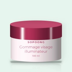 Gommage visage illuminateur à l'huile d'amande douce – Sopoong, pot 100 ml