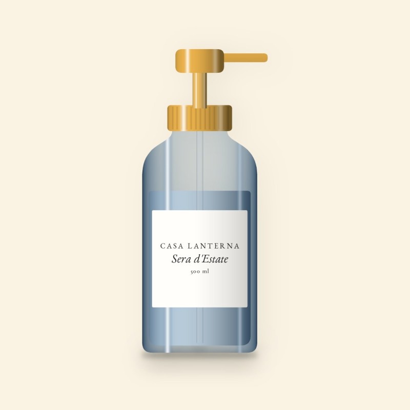 Gel douche et bain Sera d'Estate surgras – Casa Lanterna, flacon-pompe 500 ml