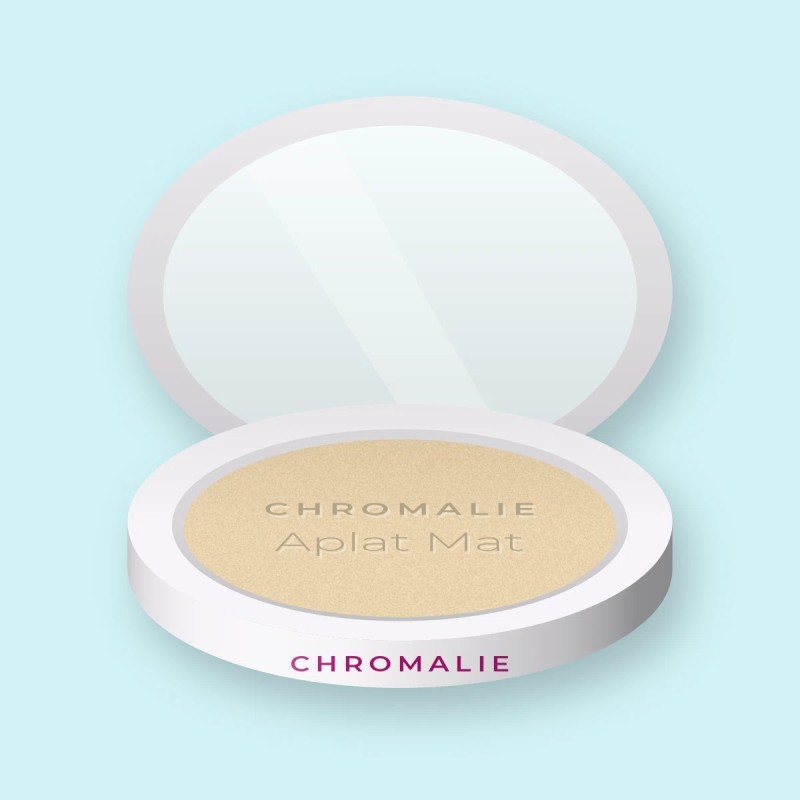 Enlumineur Aplat Mat à l'huile de jojoba – Chromalie, boîtier 4,5 g, teinte Champagne