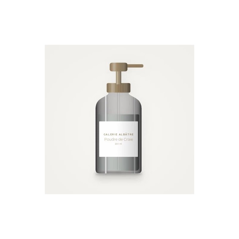 Poudre de Craie nettoyant visage doux – Galerie Albâtre, flacon-pompe 200 ml