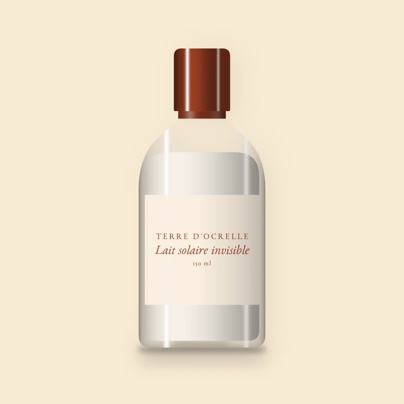 Lait solaire invisible à l'huile de camélia SPF 50+ – Terre d'Ocrelle, flacon 150 ml