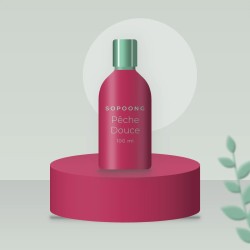 Lait solaire Pêche Douce fluide SPF 30 – Sopoong, photo d'ambiance