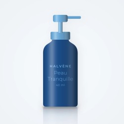 Crème hydratante Peau Tranquille à l'huile de framboise – Halvène, flacon-pompe 40 ml