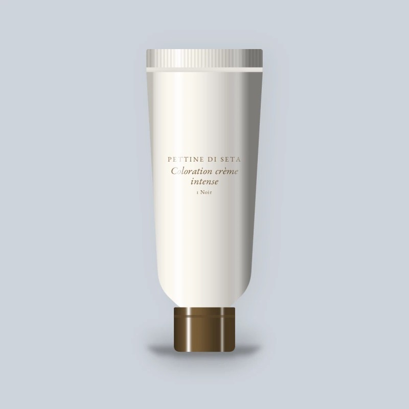 Coloration crème intense à l'huile de tournesol – Pettine di Seta, tube, teinte 1 Noir