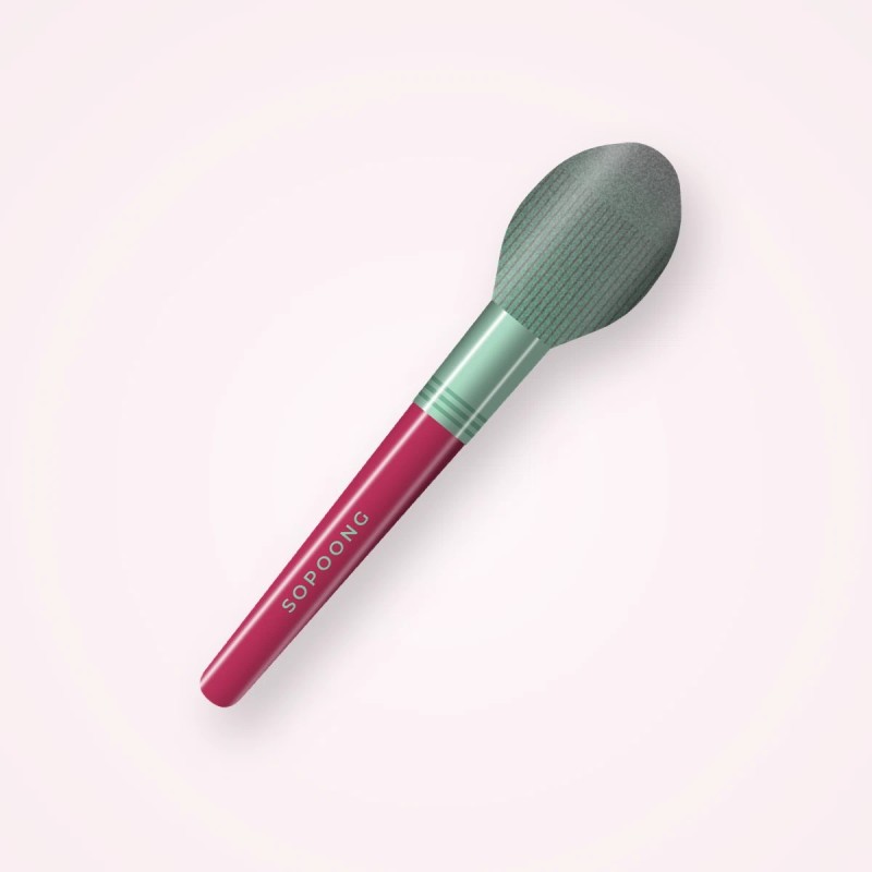 Pinceau Melon Frais aux fibres ultra-fines – Sopoong, vue de face