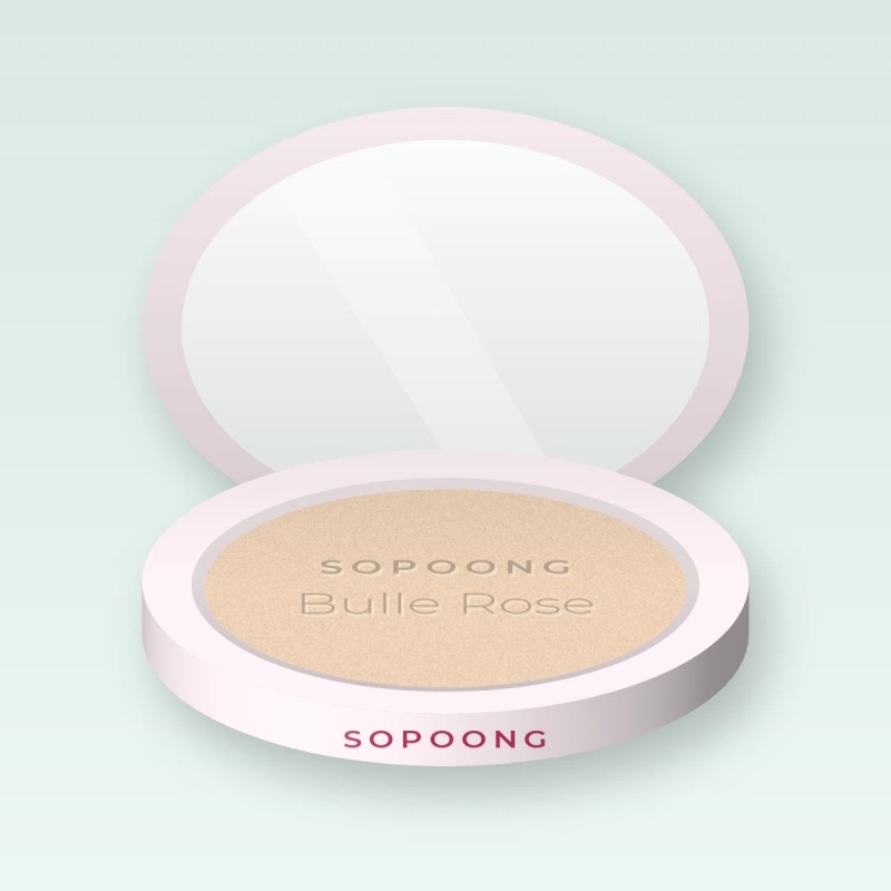 Poudre Bulle Rose haute définition – Sopoong, boîtier 12 g, teinte 03 Ivoire