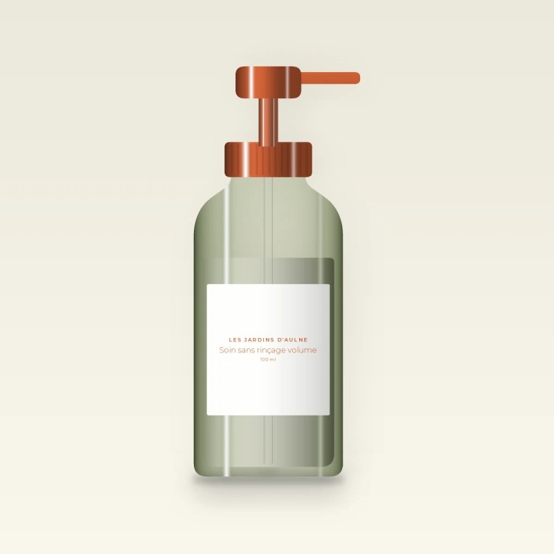 Soin sans rinçage volume aux extraits d'algues – Les Jardins d'Aulne, flacon-pompe 100 ml