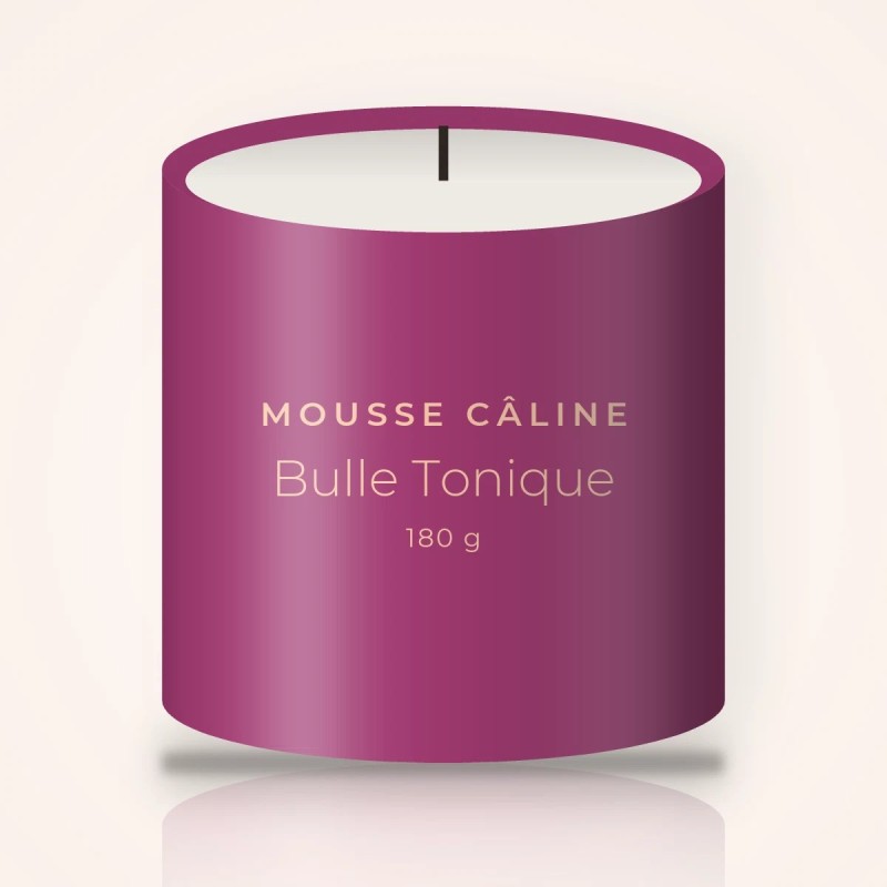 Bougie parfumée Bulle Tonique à l'arbre à thé – Mousse Câline, pot en verre 180 g