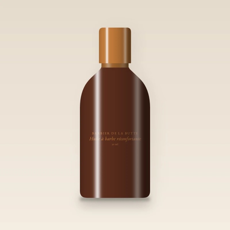 Huile à barbe réconfortante à la grenade – Barbier de la Butte, flacon 30 ml