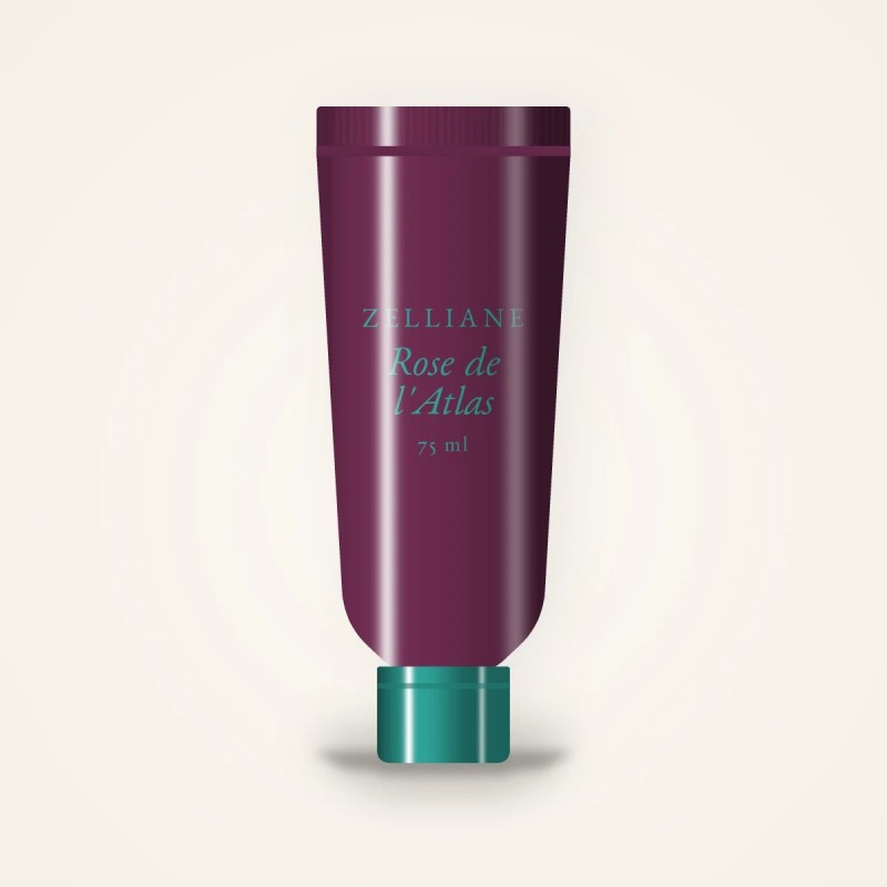 Masque visage Rose de l'Atlas à l'extrait de thé vert – Zelliane, tube 75 ml