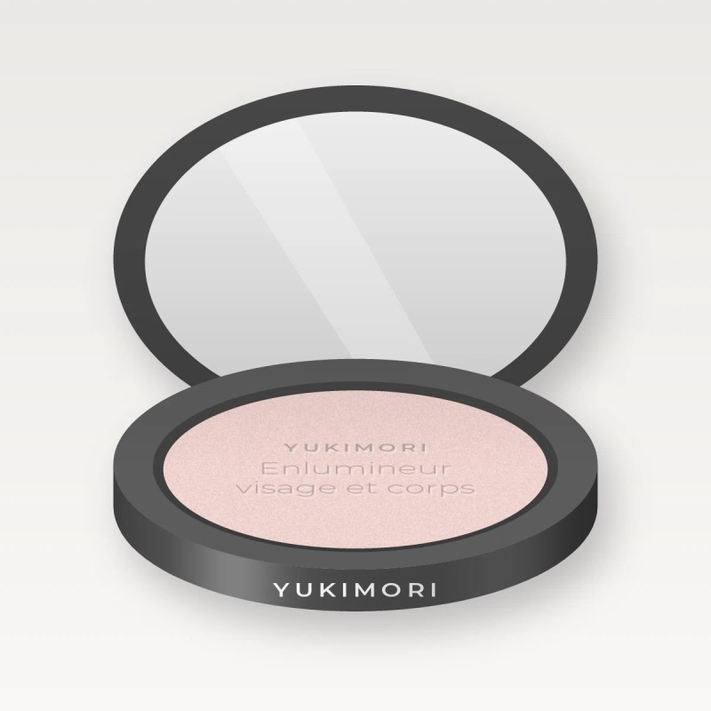 Enlumineur visage et corps à la fleur de cerisier – Yukimori, boîtier 4,5 g, teinte Nacre rosée