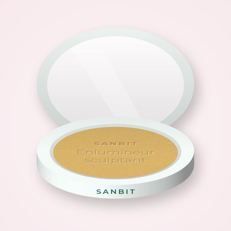 Enlumineur sculptant à la vitamine E – Sanbit, boîtier 4,5 g, teinte Doré