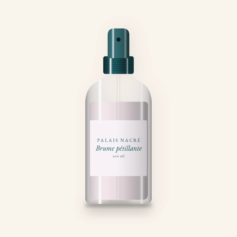 Brume pétillante au thé vert – Palais Nacré, flacon spray 200 ml