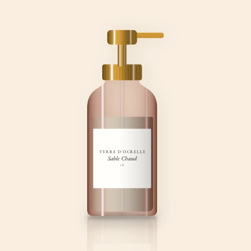 Gel douche Sable Chaud fondant – Terre d'Ocrelle, flacon-pompe 1 L