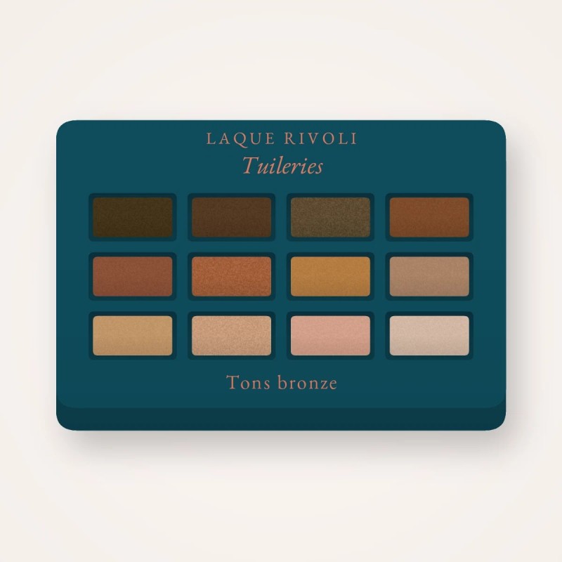 Palette yeux Tuileries longue durée – Laque Rivoli, 4 × 1,2 g, teinte Tons bronze