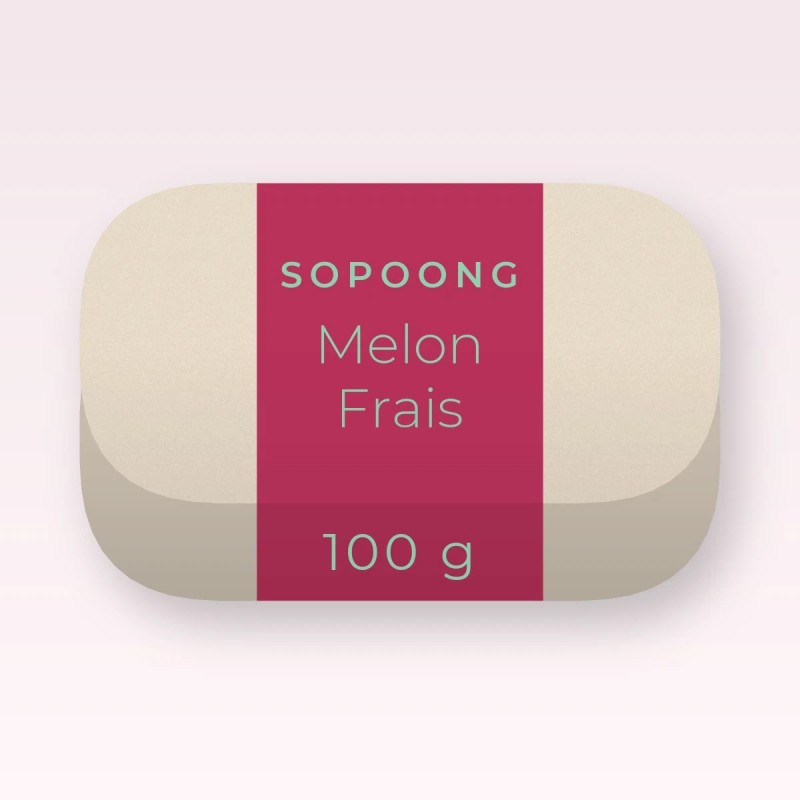 Savon Melon Frais surgras à l'argile blanche – Sopoong, pain 100 g