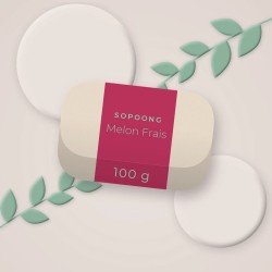 Savon Melon Frais surgras à l'argile blanche – Sopoong, photo d'ambiance