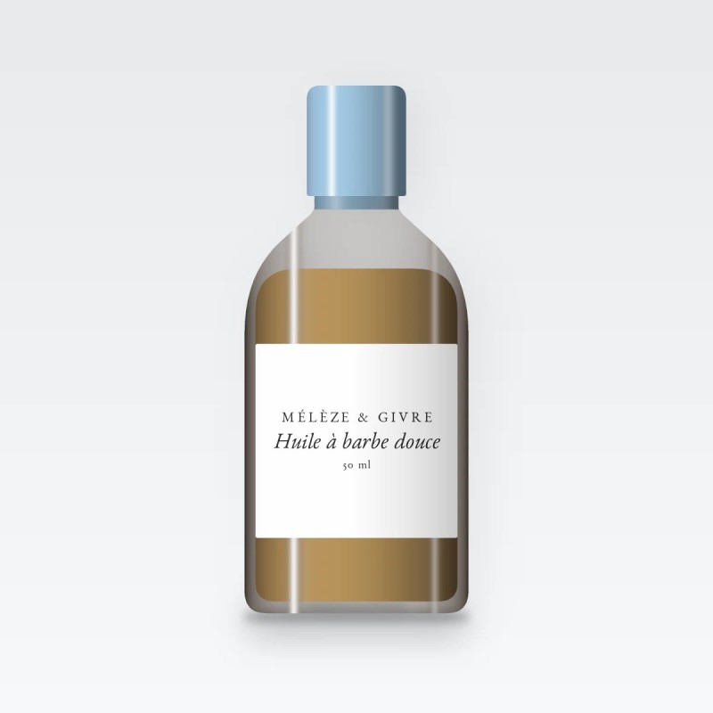 Huile à barbe douce au vétiver – Mélèze & Givre, flacon 50 ml