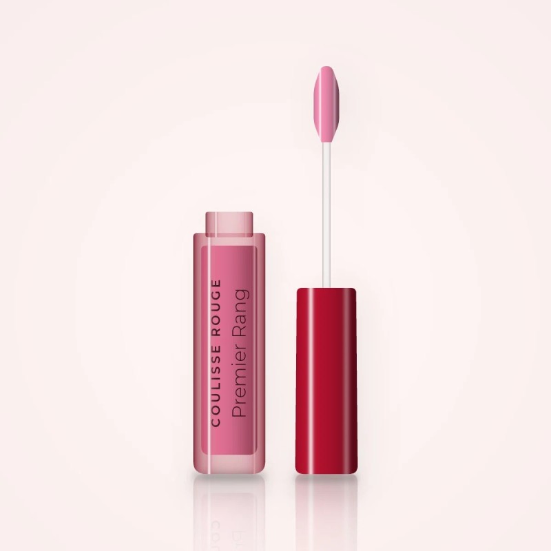Gloss Premier Rang effet soin – Coulisse Rouge, flacon applicateur 6 ml, teinte 04 Rose bonbon