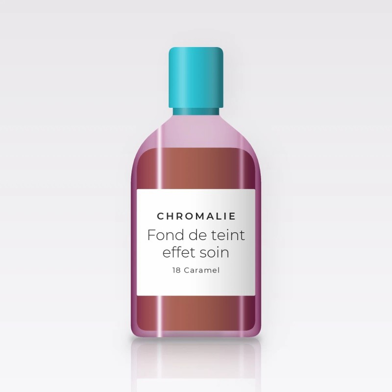 Fond de teint effet soin à la camomille – Chromalie, flacon 30 ml, teinte 18 Caramel