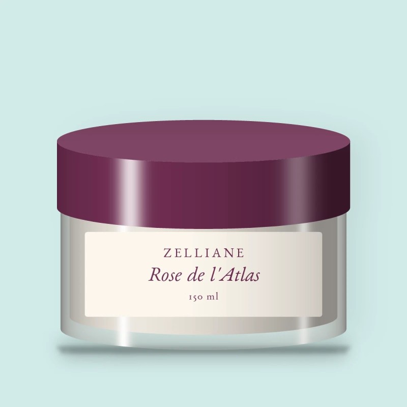 Masque capillaire Rose de l'Atlas à l'huile de baobab – Zelliane, pot 150 ml