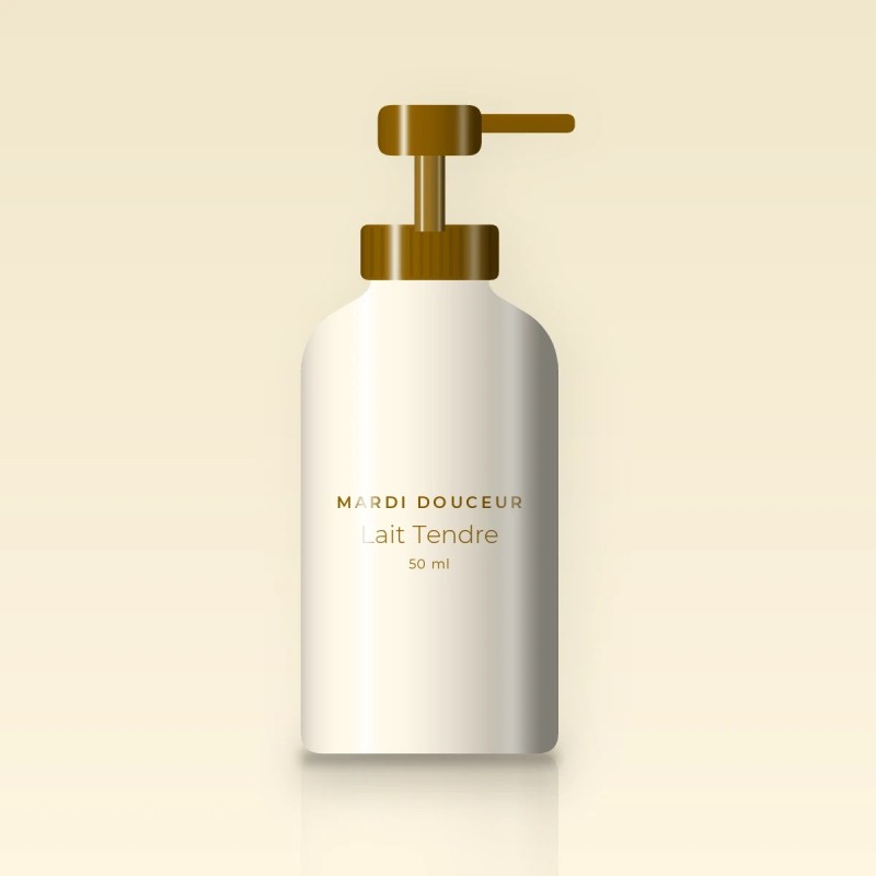 Huile capillaire sublimatrice Lait Tendre – Mardi Douceur, flacon-pompe 50 ml