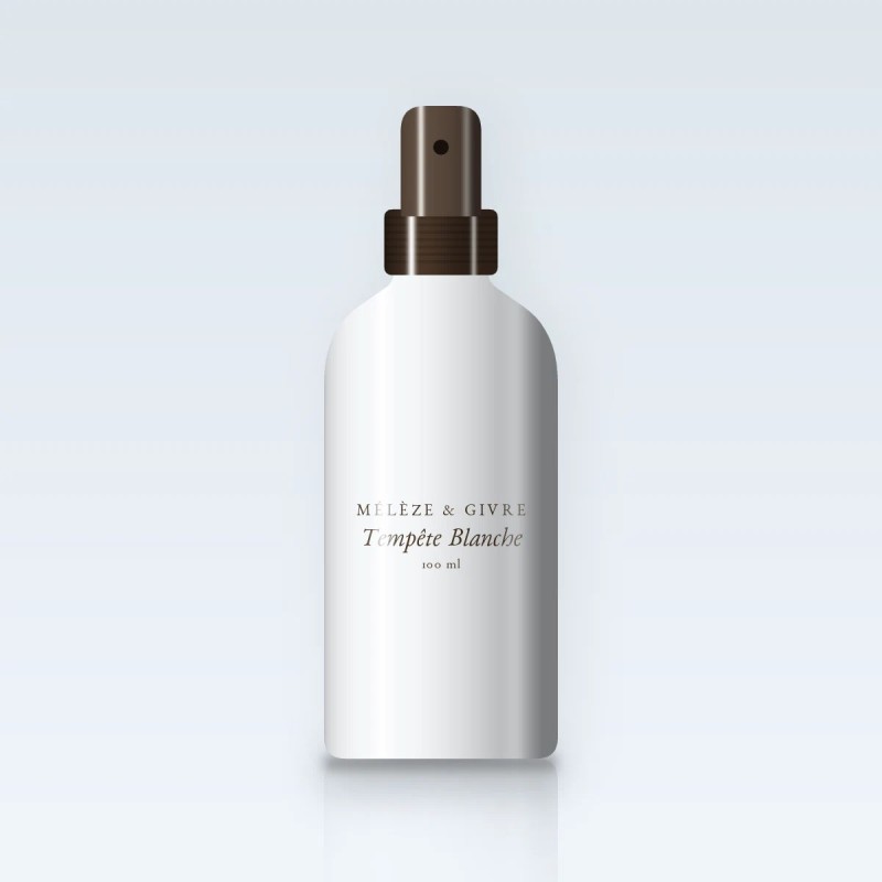 Huile corps sèche Tempête Blanche lissante – Mélèze & Givre, flacon spray 100 ml