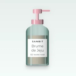 Fond de teint ultra-couvrant Brume de Jeju – Sanbit, flacon-pompe 30 ml, teinte 02 Ivoire rosé