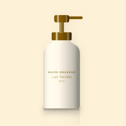 Crème hydratante Lait Tendre au beurre de mangue – Mardi Douceur, flacon-pompe 75 ml