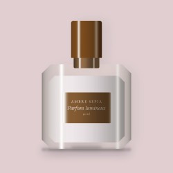 Parfum lumineux à la pêche blanche – Ambre Sépia, flacon 30 ml