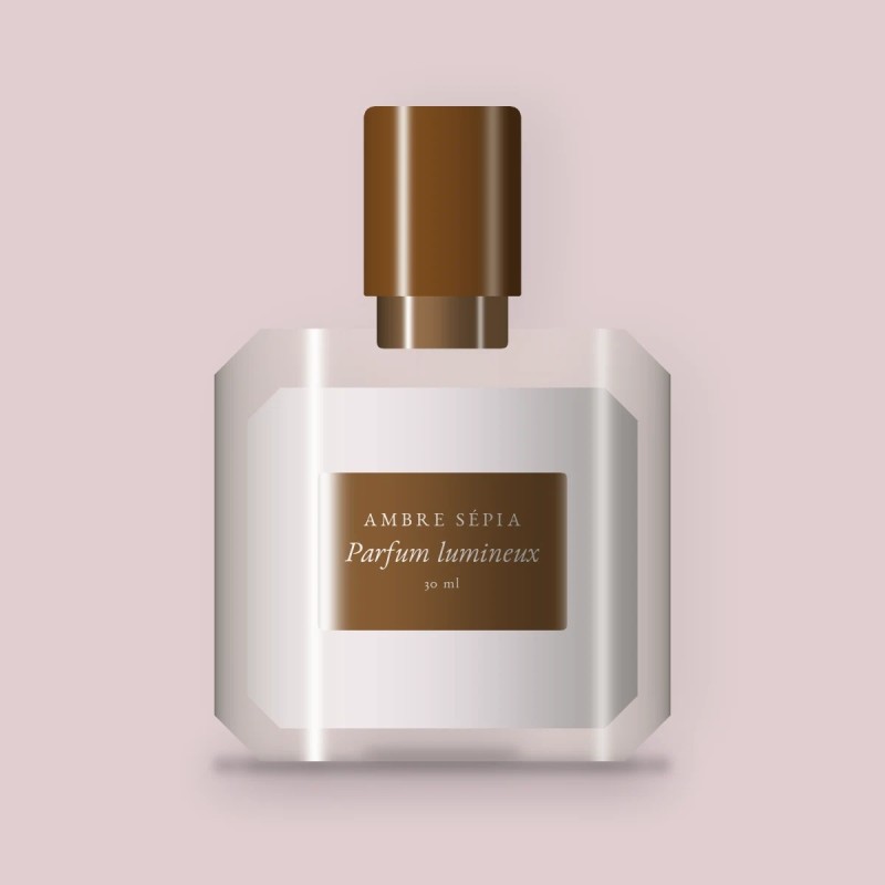 Parfum lumineux à la pêche blanche – Ambre Sépia, flacon 30 ml