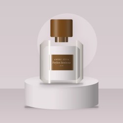 Parfum lumineux à la pêche blanche – Ambre Sépia, photo d'ambiance
