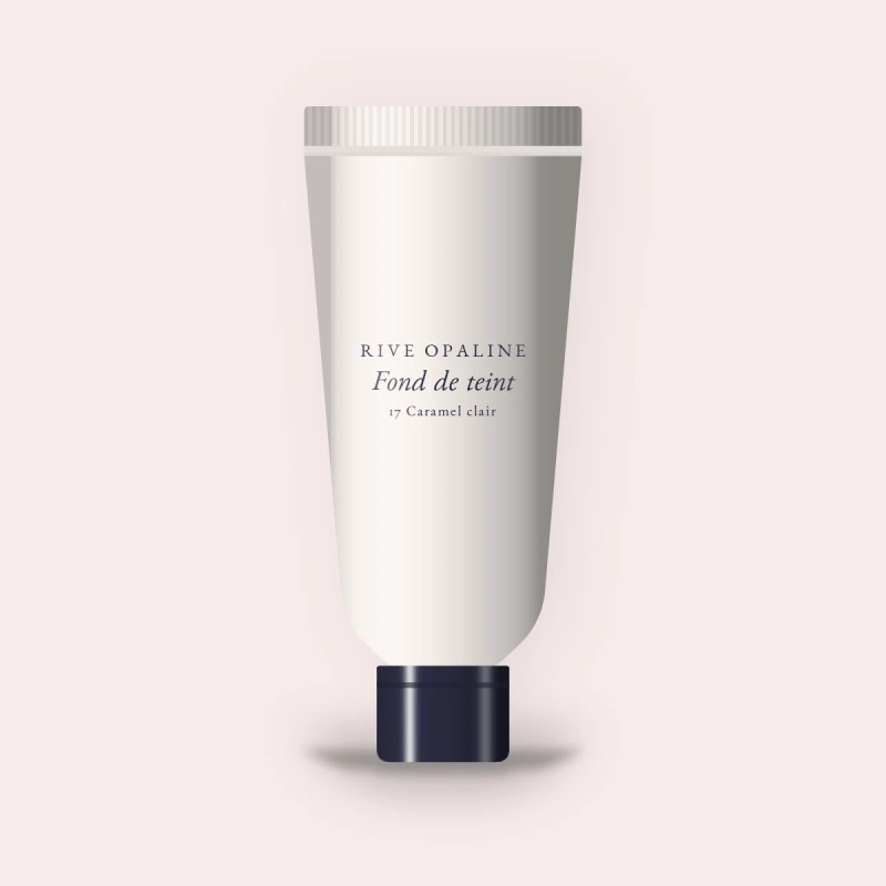 Fond de teint anti-imperfections à l'eau de bleuet Voile de Soie 30 ml – Rive Opaline, tube 30 ml, teinte 17 Caramel clair