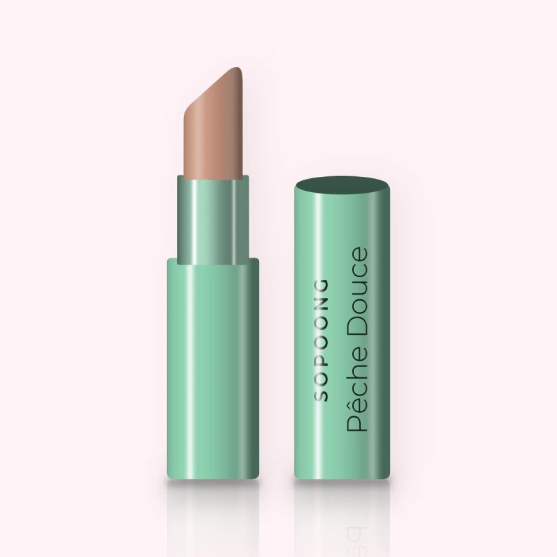 Rouge à lèvres Pêche Douce signature – Sopoong, étui 3,5 g, teinte 01 Nude beige
