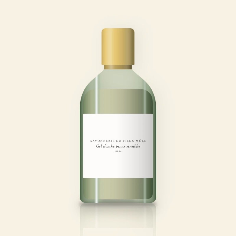 Gel douche et bain peaux sensibles à l'huile de sésame – Savonnerie du Vieux Môle, flacon 500 ml