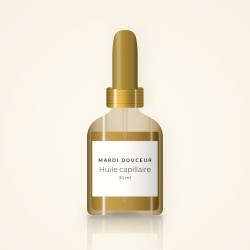 Huile capillaire sublimatrice au marula – Mardi Douceur, flacon compte-gouttes 30 ml