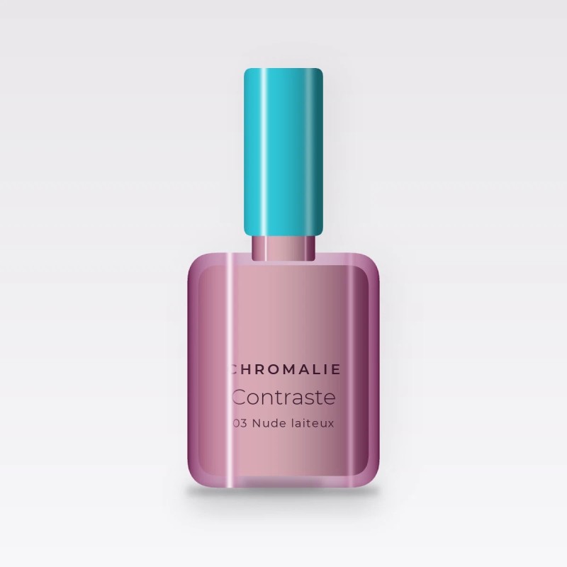 Vernis à ongles signature Contraste – Chromalie, flacon 5 ml, teinte 03 Nude laiteux