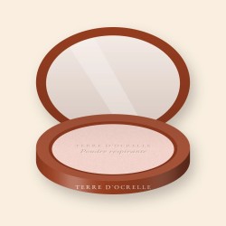 Poudre respirante au squalane – Terre d'Ocrelle, boîtier 9 g, teinte 04 Rosé clair