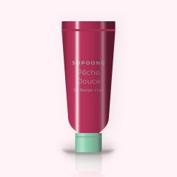 Fond de teint Pêche Douce au thé vert – Sopoong, tube 30 ml, teinte 06 Beige clair